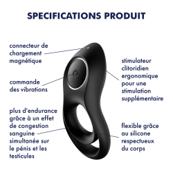 Satisfyer Anneau pénien vibrant Legendary Duo Satisfyer